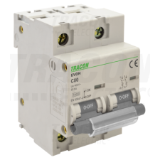 TRACON Kismegszakító, nagyáramú, 2 pólus, C karakterisztika63A, 2P,10kA villanyszerelés
