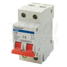 TRACON Kismegszakító, színes karral, 2 pólus, B karakterisztika20A, 6kA villanyszerelés