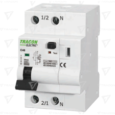 TRACON Kombinált védőkapcsoló, 2P, 3modul, C karakterisztika  C20A, 30 mA, 6kA, B villanyszerelés