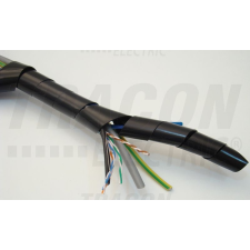 TRACON KSPI-6F Vezetékösszefogó szalagspirál, fekete dmin-dmax=7-40mm, PE villanyszerelés