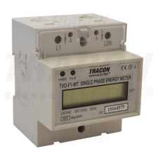 TRACON LCD kijelzésű 1 fázisú átfűzős fogyasztásmérő, közvetlen230V / 30 (100)A Pd=1W villanyszerelés