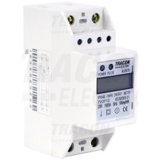 TRACON LCD kijelzésű fogyasztásmérő,közvetlen, 1 fázisú, 2 modul230VAC / 10(60)A villanyszerelés