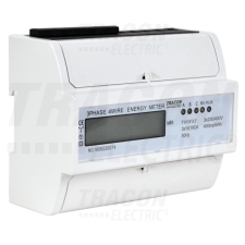 TRACON LCD kijelzésű fogyasztásmérő,közvetlen, 3 fázisú, 7 modul400VAC / 10(100)A villanyszerelés