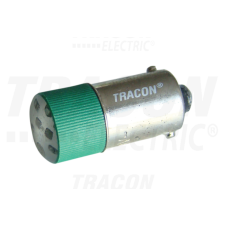 TRACON LED-es jelzőizzó, zöld400V AC, Ba9s villanyszerelés