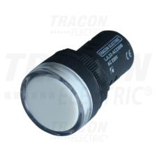 TRACON LED-es jelzőlámpa, fehér230V AC/DC, d=22mm villanyszerelés