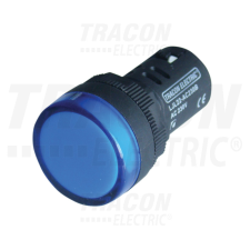 TRACON LED-es jelzőlámpa, kék 12V AC/DC, d=22mm villanyszerelés