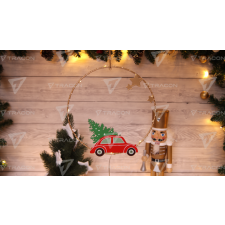 TRACON LED karácsonyi ablakdísz,csillag,autó,elemes  Timer 6+18h, 10LED, 3000K, 2xAA karácsonyi ablakdekoráció