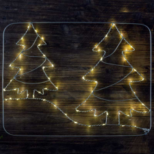 TRACON LED karácsonyi ablakdísz, fenyőfa, elemes világítás