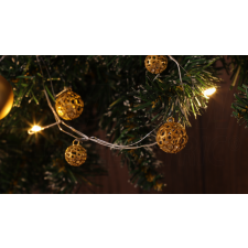 TRACON LED karácsonyi lánc,mini gömb,elemesTimer 6+18h,20LED, 3000K, 2xAA karácsonyfa izzósor