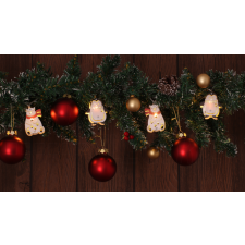TRACON LED karácsonyi lánc, pingvin,medve, elemesTimer 6+18h,10LED, 3000K, 2xAA karácsonyfa izzósor