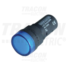 TRACON LJL16-AC230B LED-es jelzőlámpa, kék 230V AC, d=16mm villanyszerelés