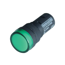 TRACON LJL16-GE LED-es jelzőlámpa, zöld 230V AC/DC, d=16mm villanyszerelés