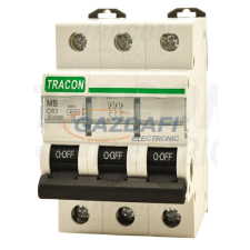 TRACON MB-3C-40 Kismegszakító, 3 pólus, C karakterisztika 40A, 4,5 kA villanyszerelés
