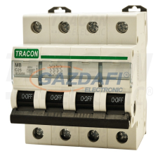 TRACON MB-4C-25 Kismegszakító, 4 pólus, C karakterisztika 25A, 4,5 kA villanyszerelés