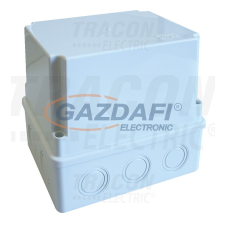 TRACON MD81212 Műanyag doboz, kikönnyített, világos szürke, teli fedéllel 80×120×120mm, IP55 villanyszerelés