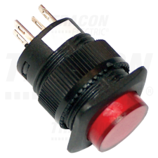 TRACON Mini jelzőlámpás nyomókapcsoló, piros1×NO, 110V AC/DC villanyszerelés