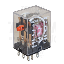 TRACON Miniatűr relé 12V AC / 3×CO, (3A, 230V AC / 28V DC) villanyszerelés
