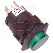 TRACON MNK-002G Mini jelzőlámpás nyomókapcsoló, zöld 1×NO, 2V AC/DC villanyszerelés