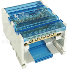 TRACON Moduláris elosztóblokk nyitható fedéllel1×16(10) mm2 / 5×10(6) mm2, 500VAC/DC, 80A villanyszerelés