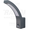 TRACON Mozgásérzékelős fali lámpatest, ívelt forma, antracit 230VAC, 10W, 140°, 2-9m, 10s-5m, 4500K , IP54, 800lm, EEI=G