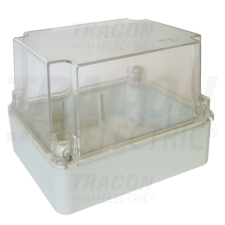 TRACON Műanyag doboz, kikönnyített,világos szürke,átlátszó fedéllel150×110×140mm, IP55 villanyszerelés