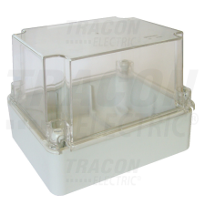 TRACON Műanyag doboz, kikönnyített,világos szürke,átlátszó fedéllel 150×110×140mm, IP55 villanyszerelés