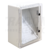 TRACON Műanyag elosztószekrény átlátszó ajtóvalH×W×D=400×300×195mm, IP65, IK10, 1000V AC/DC, RAL7035
