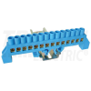TRACON NPE-B8-14 Szigetelt földelősín (N/PE), kék 230/400VAC, 100A, 8×12mm, 14P, IP20