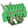 TRACON NPE-G6-6 Szigetelt földelősín (N/PE), zöld 230/400VAC, 100A, 6×9mm, 6P, IP20