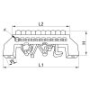 TRACON NPE-G8-12 Szigetelt földelősín (N/PE), zöld 230/400VAC, 100A, 8×12mm, 12P, IP20
