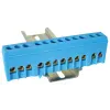 TRACON NPE-ZB Szigetelt földelősín (N/PE), zárt, kék 230/400VAC, 100A, 6×9mm, 12P, IP20