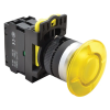 TRACON NYG3-MLY Gombafejű világító nyomógomb,sárga 1×NO, 5A/230V AC-15, 40mm, IP65, LED 230V AC/DC