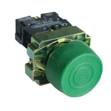 TRACON NYGBP31Z Gumiburkolatos nyomógomb, fémalapra szerelt, zöld 1×NO, 3A/240V AC, IP42 villanyszerelés