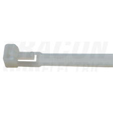 TRACON Nyitható kábelkötegelő, natúr300×7.6mm, D=10-80m, PA6.6 villanyszerelés