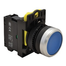 TRACON NYK3-B Egyszerű nyomókapcsoló, kék 1×NO, 5A/230V AC-15, IP65 villanyszerelés