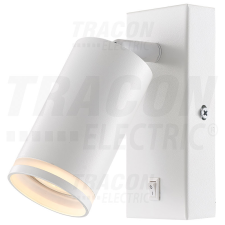 TRACON Oldalfali állítható spot lámpatest, fehér, kapcsolóval világítás