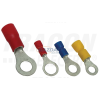 TRACON PSZ10-5 Szigetelt szemes saru, ónozott elektrolitréz, piros 10mm2, M5, (d1=4,5mm, d2=5,3mm),PVC