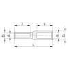 TRACON RT95/120 Szigeteletlen réz-alumínium (Cu-Al) toldóhüvely 95/120mm2, (d1=12,6mm, d2=15mm)