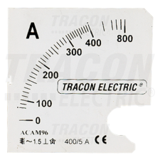 TRACON Skálalap ACAM48-5 alapműszerhez 0 - 250 (500) A villanyszerelés