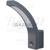TRACON SLIA10W Mozgásérzékelős fali lámpatest, ívelt forma, antracit 230VAC, 10W, 140°, 2-9m, 10s-5m, 4500K ,EEI=A, IP54, 800lm