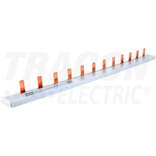 TRACON Soroló sín - csapos kivitelűmax.63A, 230/400VAC, 1P, 12modul, 215mm villanyszerelés