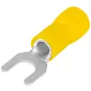 TRACON SV3 Szigetelt villás saru, ónozott elektrolitréz, sárga 6mm2, M3, (d1=3,4mm, d2=3,6mm), PVC