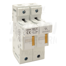 TRACON Szakaszolókapcsoló-biztosítóhengeres bizt.hoz, maszkolható50A, 14x51mm; Un=230V/400V villanyszerelés