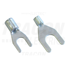 TRACON Szigeteletlen villás saru, ónozott elektrolitréz4mm2, M5, (d1=3,5mm, d2=5,3mm) villanyszerelés