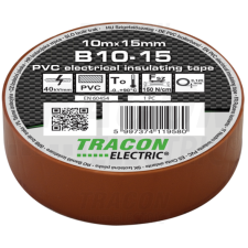 TRACON Szigetelőszalag, barna10m×15mm, PVC, 0-90°C, 40kV/mm villanyszerelés