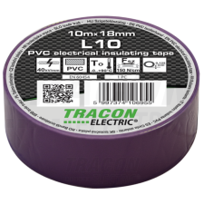 TRACON Szigetelőszalag, lila10m×18mm, PVC, 0-90°C, 40kV/mm villanyszerelés