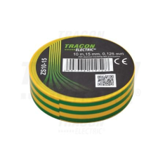 TRACON Szigetelőszalag, zöld/sárga 10m×15mm villanyszerelés
