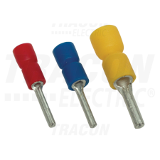 TRACON Szigetelt csapos saru, ónozott elektrolitréz, sárga6mm2, (l1=13mm, d1=3,5mm), PVC villanyszerelés