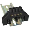 TRACON Szigetelt földelősín (N/PE), fekete 230/400VAC, 63A, 6×9mm, 4P, IP20