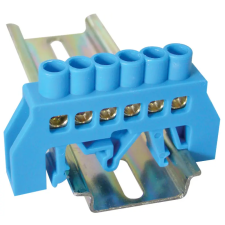 TRACON Szigetelt földelősín (N/PE), kék 230/400VAC, 63A, 6×9mm, 6P, IP20 villanyszerelés